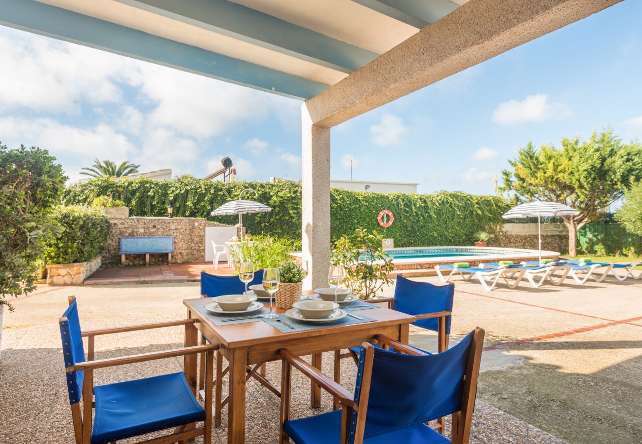 Terrace of the holiday home Sa Canova in Menorca